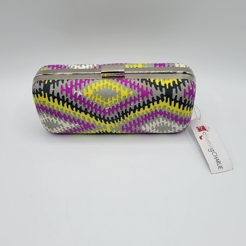 Charming Charlie yellow multicolor clutch Purse